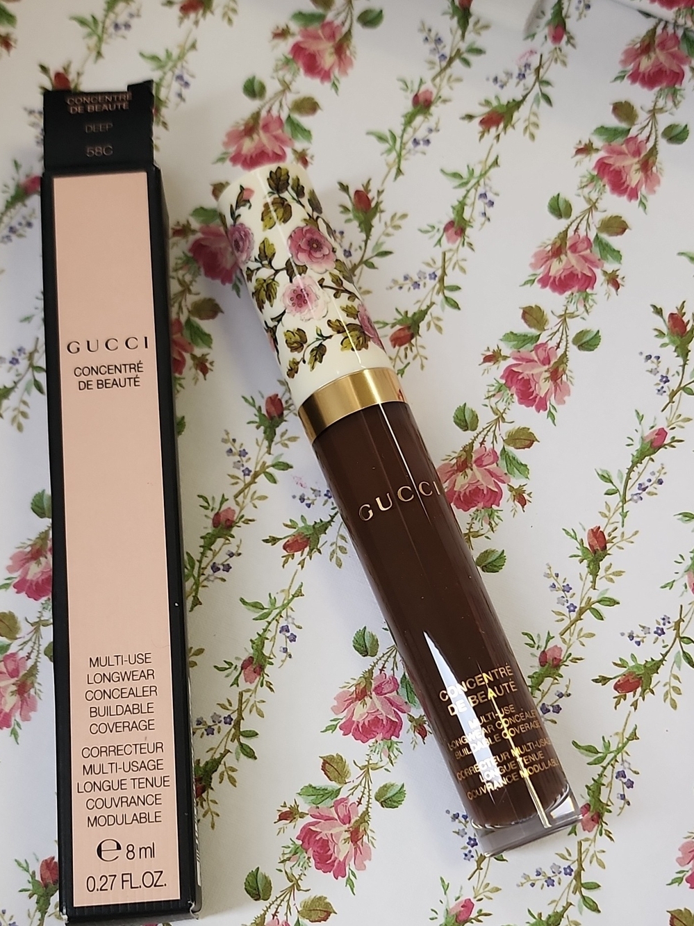 Gucci Concentré de Beauté Longwear Concealer 58C - Brown with Floral Cap